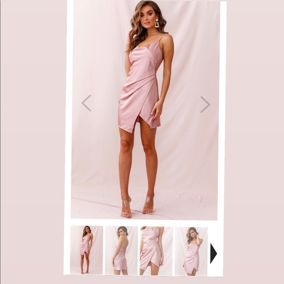 Rose Pink Cowl Neck Wrap Front Dress - Picture 7 of 8